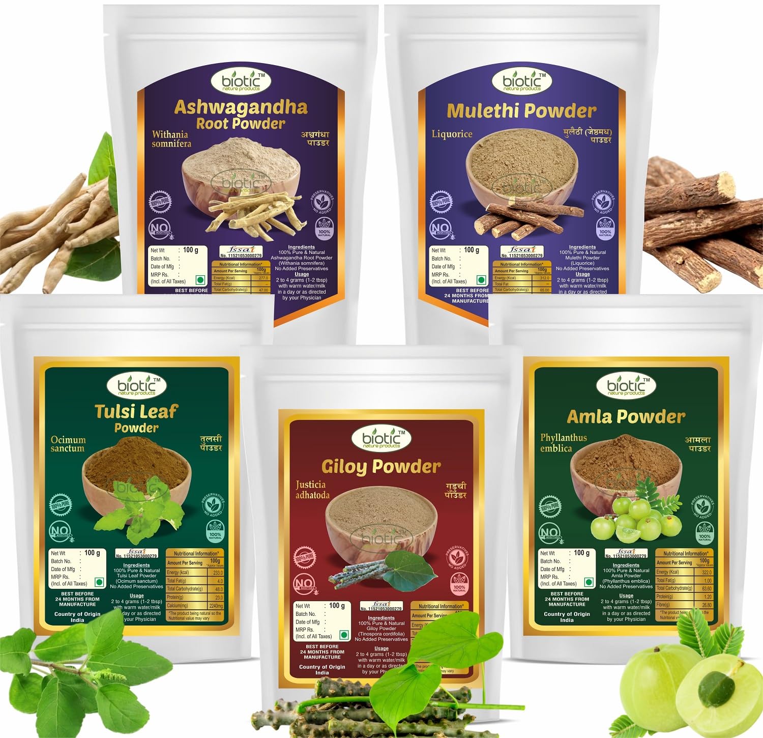 Biotic Ayurvedic Herb Powder Combo Powder 100g – Ayurvedic Herb