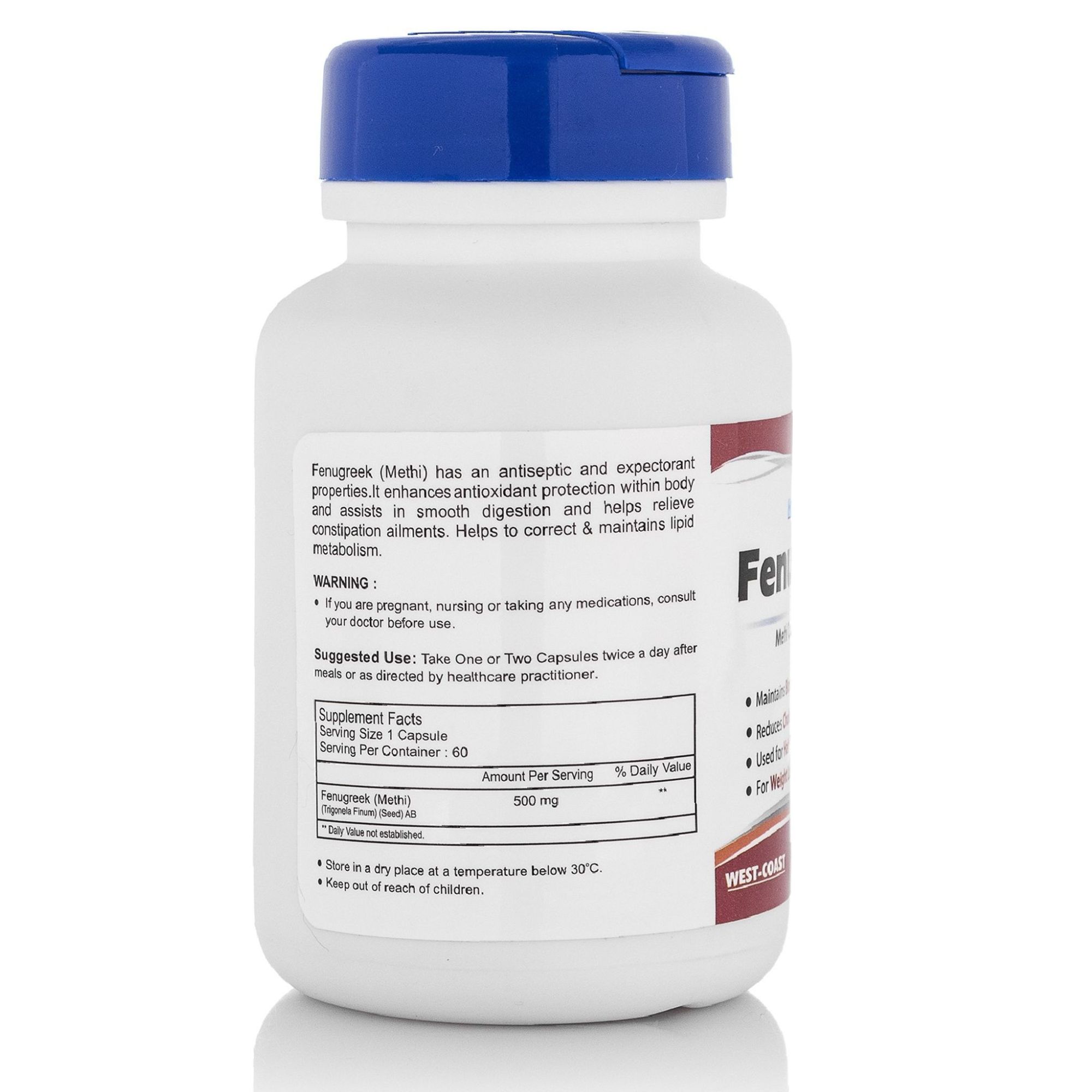 HealthVit Fenugreek Capsules 60 – Trigonella foenum