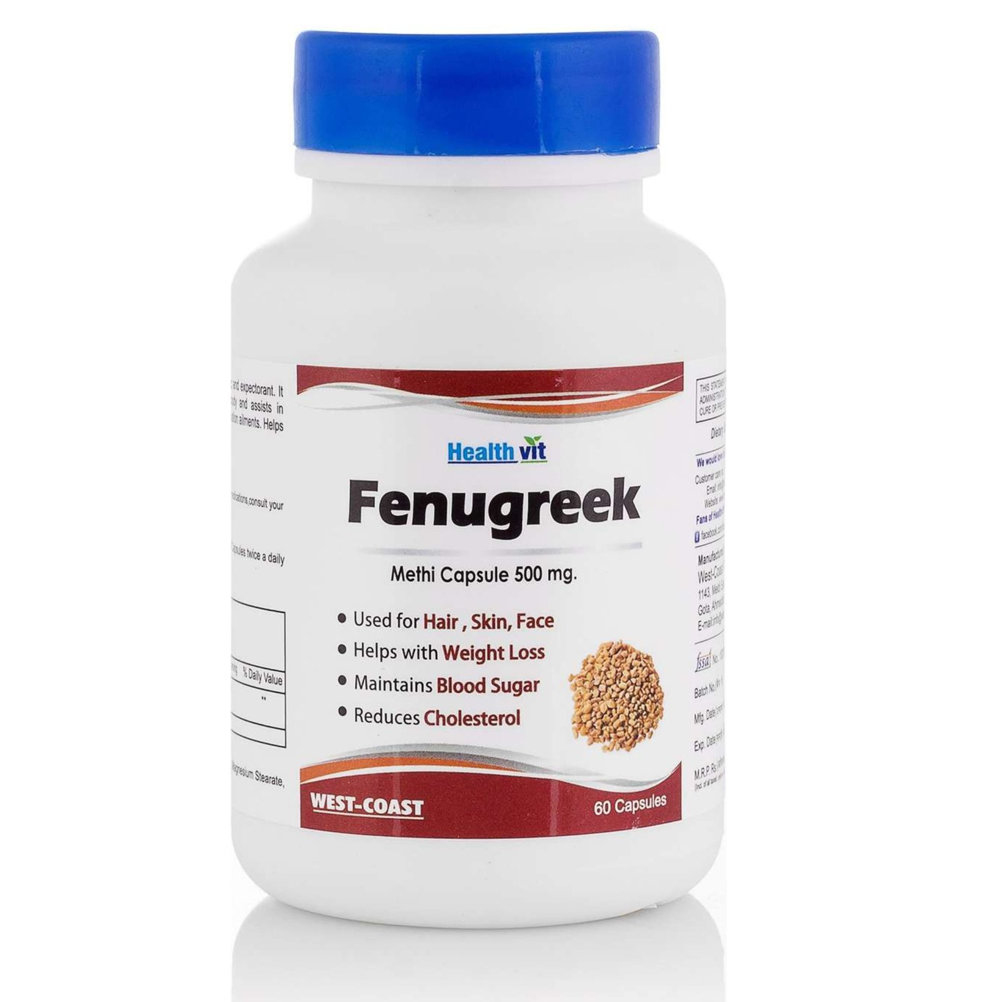 HealthVit Fenugreek Capsules 60 – Trigonella foenum