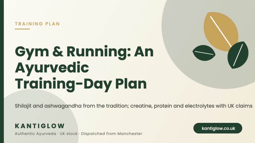 Ayurvedic training-day plan for gym and running with shilajit, creatine and electrolytes – KantiGlow cover