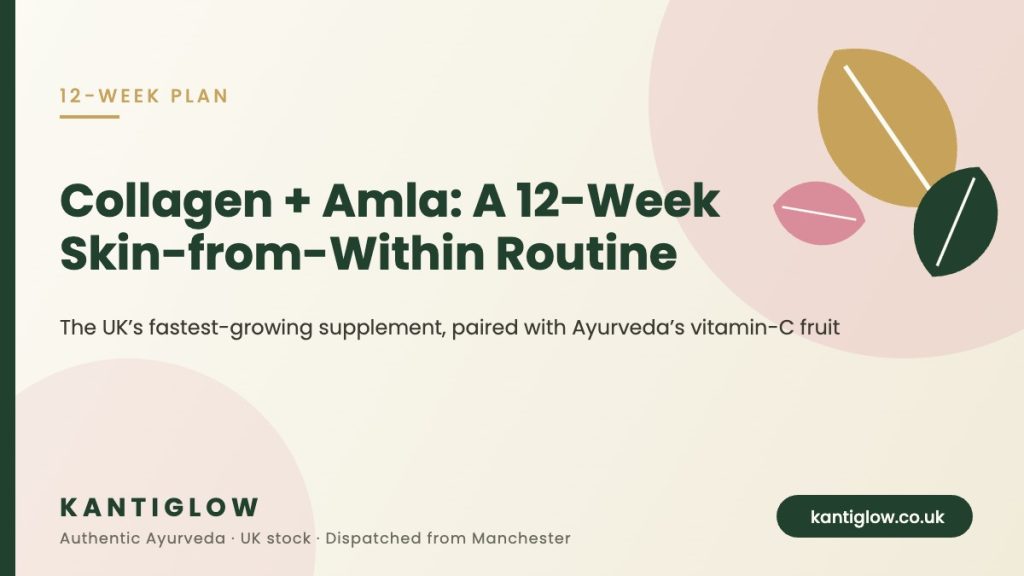 Collagen and amla 12-week skin-from-within routine – KantiGlow UK guide cover