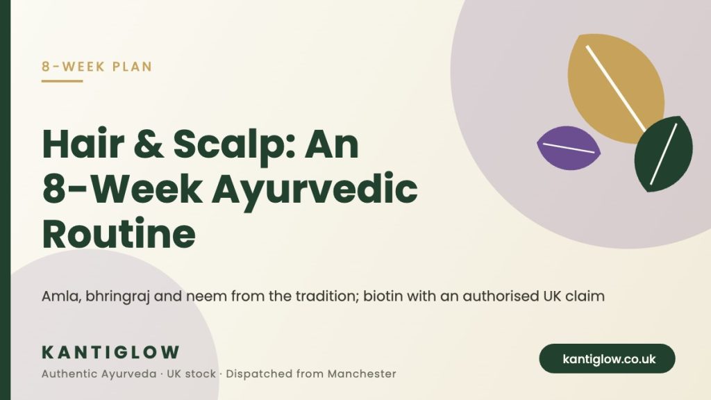8-week Ayurvedic hair and scalp routine with amla, bhringraj and biotin – KantiGlow UK cover