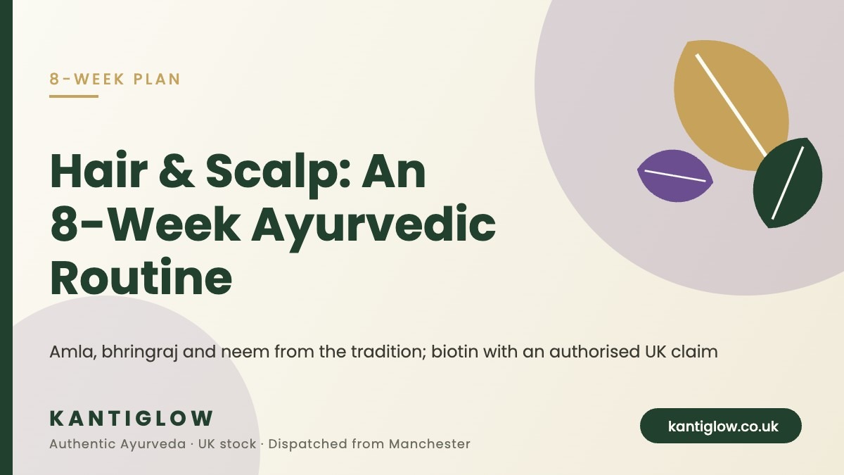 8-week Ayurvedic hair and scalp routine with amla, bhringraj and biotin – KantiGlow UK cover