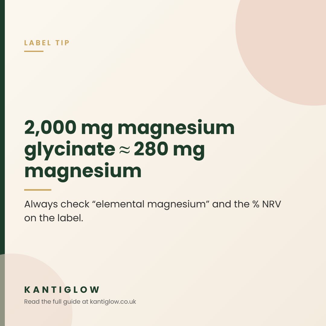 Magnesium glycinate label tip social card – KantiGlow